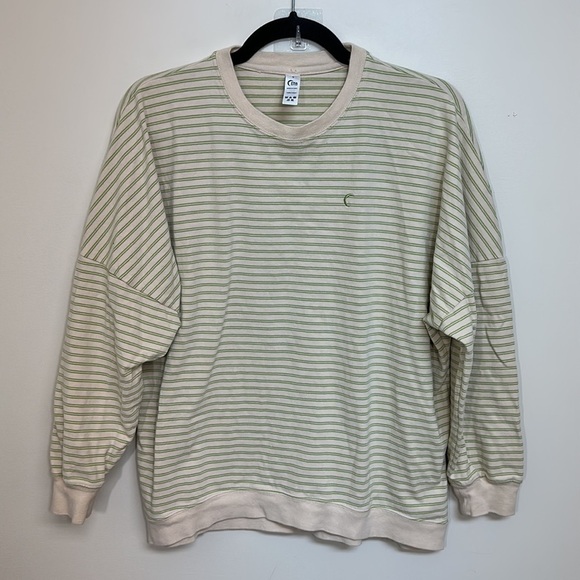 Zyia Kiwi Striped‎ Crewneck Sweatshirt Small - Picture 4 of 7